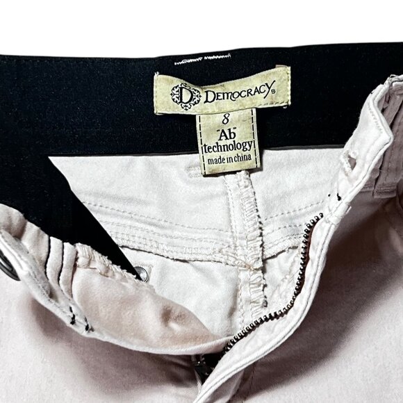 Democracy Pink Ankle Length Skinny Pants Jeans Womens 8 Stretch Cotton Blend - Picture 9 of 13
